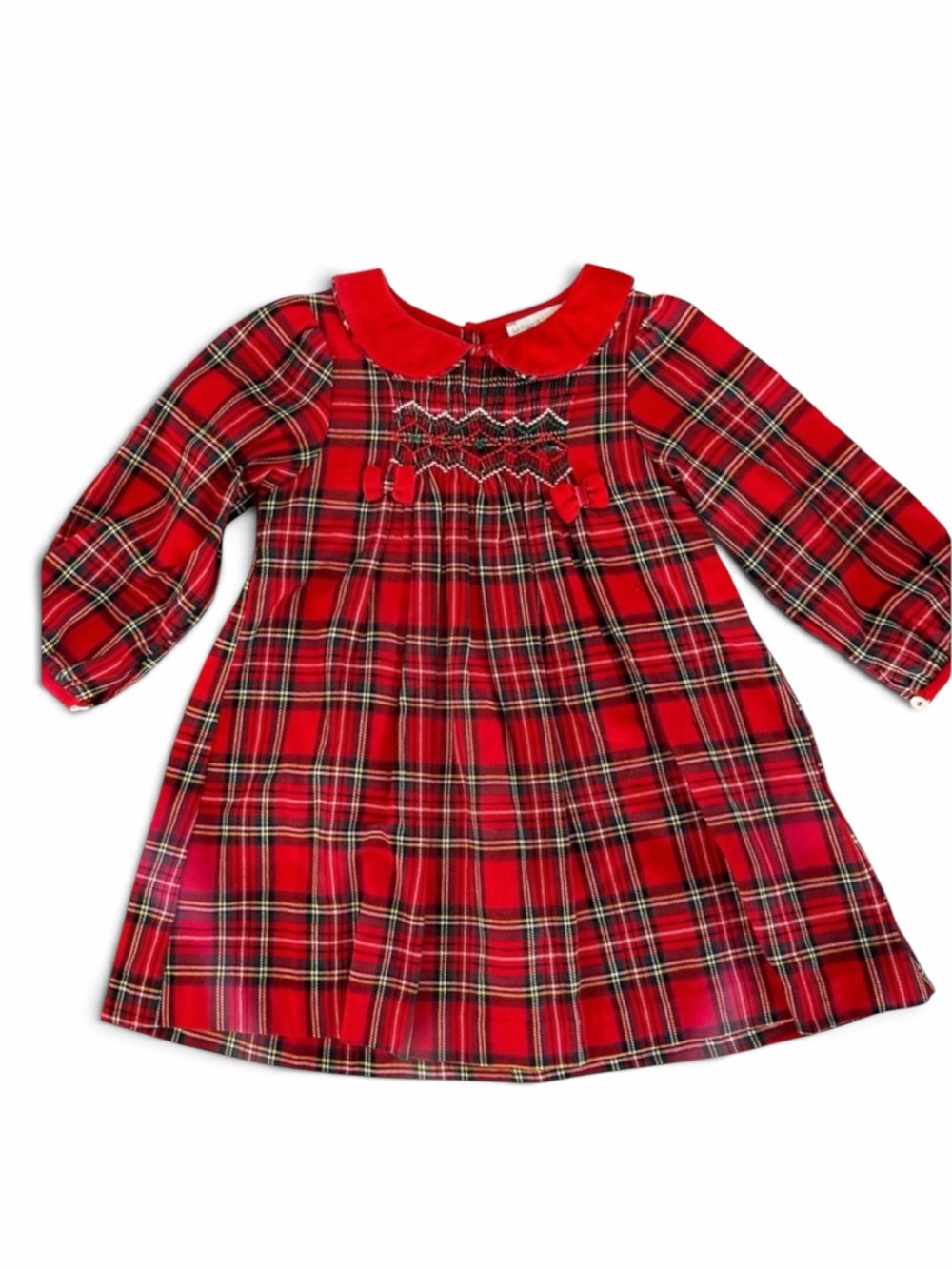 La Fleur & Le Papillon Smocked Plaid Dress EUC 24M